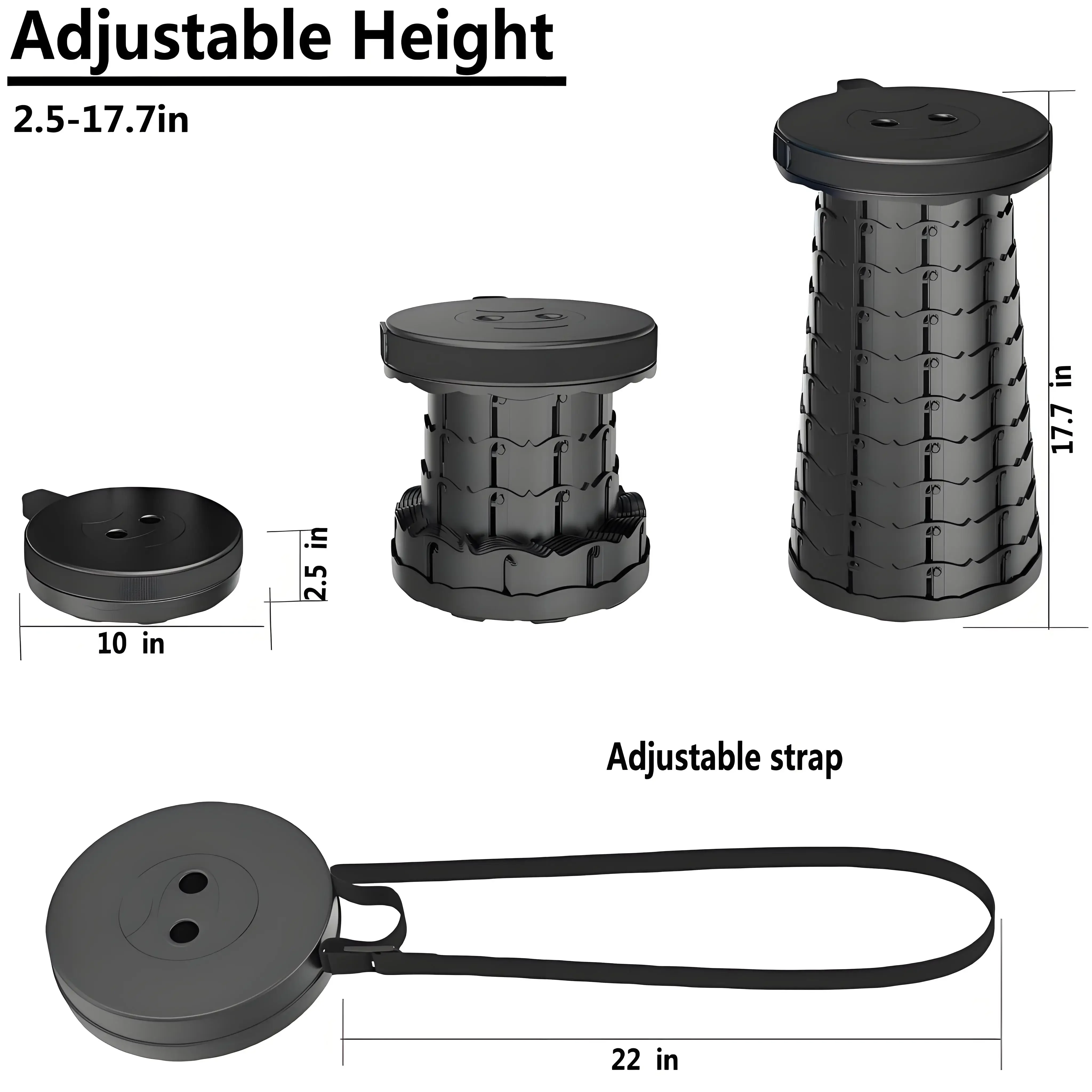 Portable Folding Stool Capacity Compact Camping Seat | Lightweight for Fishing Hiking Outdoor Events Subway Bus Commuting - Image 5