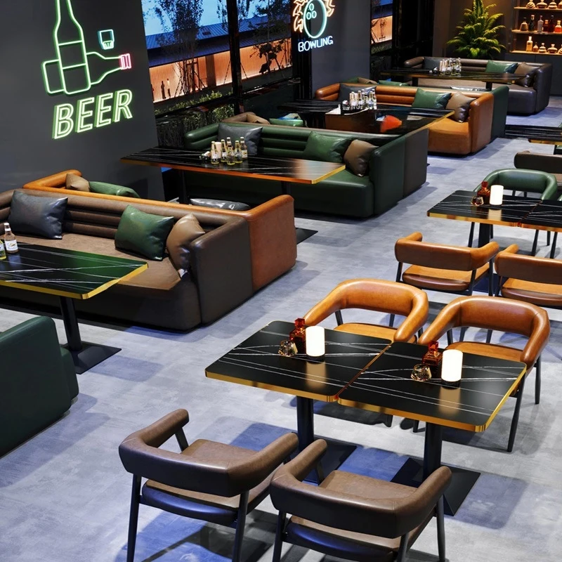 Cafe, Bar, Lounge Table And Chair Set, Milk Tea Shop, Western , Barbecue , Music Restaurant, Tavern Booth So