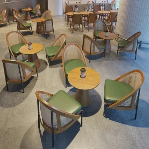Modern Factory Wholesale Restaurant Furniture Dining Sofa Set Cafe Dinning Table and Chair Set bar Club Booth Sofa Rattan Chair