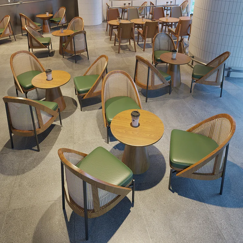 Modern Factory Wholesale Restaurant Furniture Dining Sofa Set Cafe Dinning Table and Chair Set bar Club Booth Sofa Rattan Chair