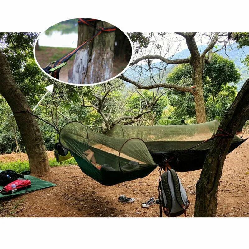 2Pcs High Bearing Capacity Hammock Straps 600lbs Breaking Strength Polyester Hammock Belt Rope 5 Ring Correias De Poliéster - Image 3