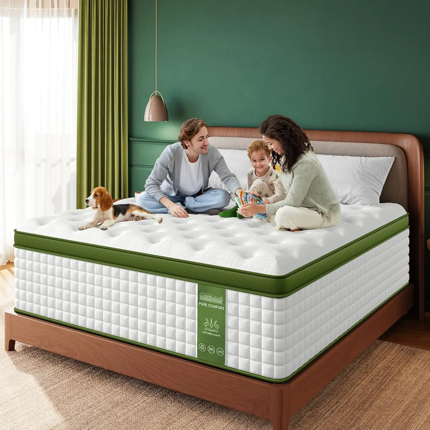 BedStory 12'' Full/King/Queen Size Mattress, Hybrid Mattress, Gel Memory Foam & Pocket Springs for Pressure Relief & Support - Image 5