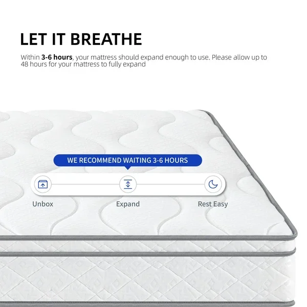 Queen Size Mattress,10 Inch Hybrid Mattrin a Box with Gel Memory Foam,Individually Wrapped Pocket - Image 4