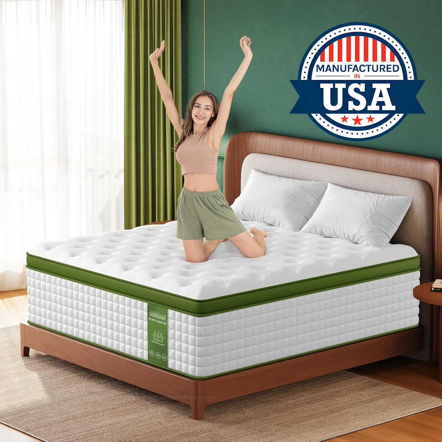 BedStory 12'' Full/King/Queen Size Mattress, Hybrid Mattress, Gel Memory Foam & Pocket Springs for Pressure Relief & Support