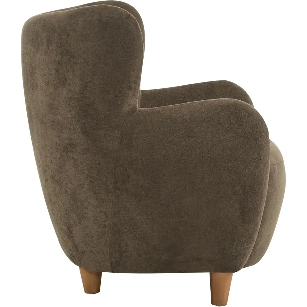 Auden Wingback Accent Chair, abric Club Chair, Velvet Upholstered Armchair, Curved Backrest Single Soa, Sot Cushion Seating, Rea - Image 4