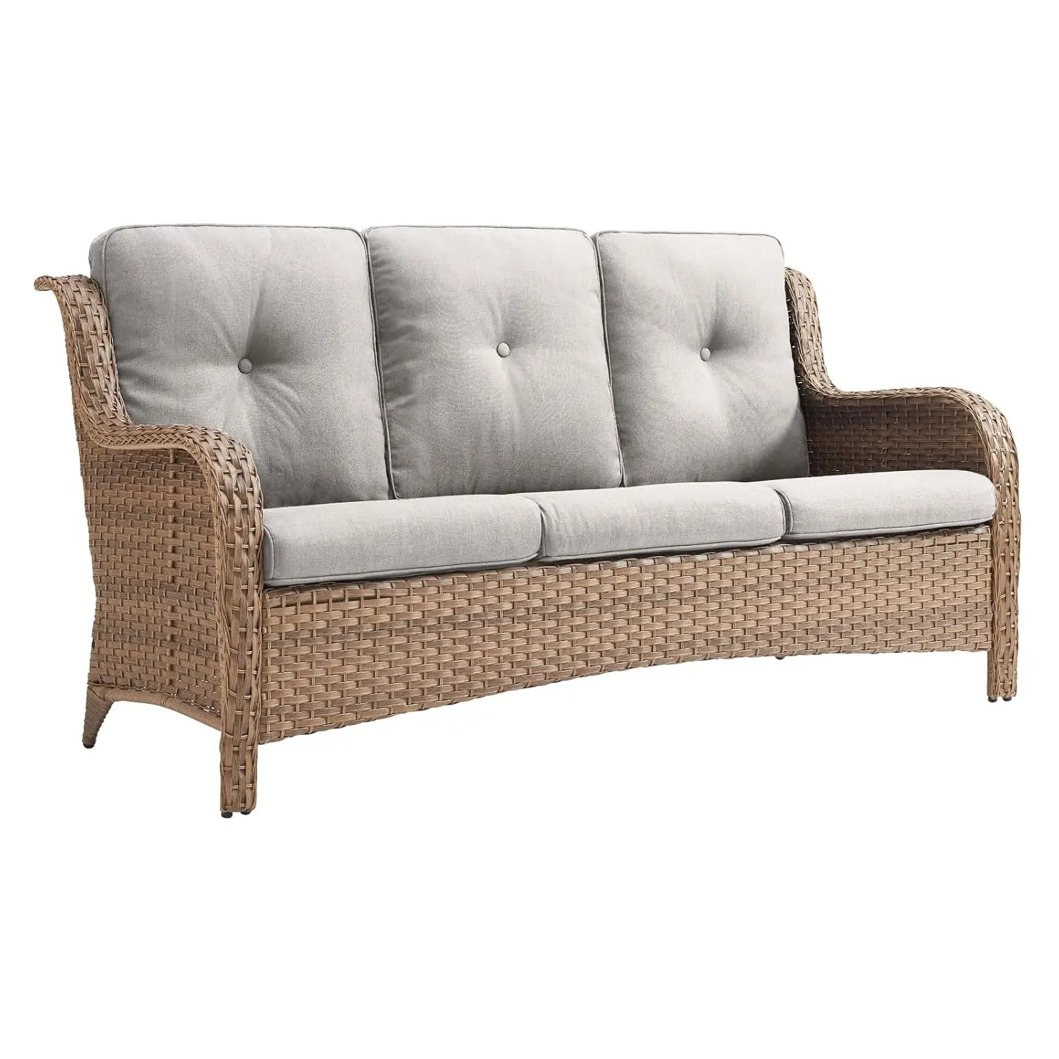 Outdoor Couch Wicker Patio Sofa - 3 Seat Rattan Sofa with Deep Seating and Comfortable Cushions for Porch Deck Balcony, Custom - Image 5
