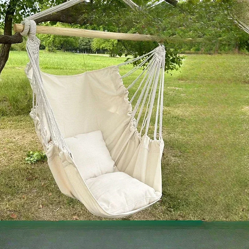 1pc Leisure Fabric Hammock Chair Outdoor Swing Chair Hammock Dormitory Hammock Chair Anti Rollover Hammock With Storage Bag - Image 6