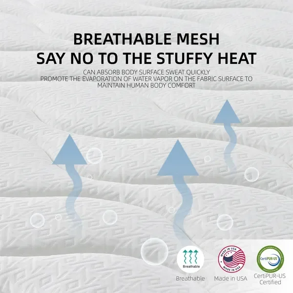 Queen Size Mattress,10 Inch Hybrid Mattrin a Box with Gel Memory Foam,Individually Wrapped Pocket - Image 5