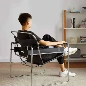 Simple Nordic Vassili Leisure Chair Single Chair Medieval Photo Industrial Style Network Red Bauhaus Saddle Leather Furniture