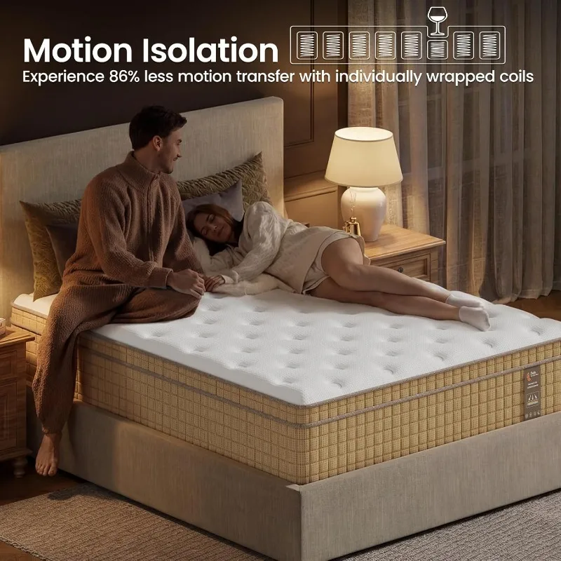 BedStory Firm Full Mattress 12 Inch, Hotel Collection Hybrid Mattress with Extra Back & Hip Support, Deep Sleep Comfort, - Image 4