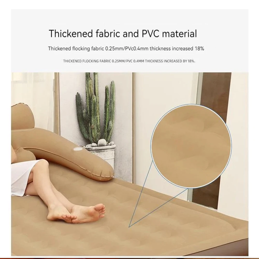 2 Persons Inflatable Mattress Camping Folding Home Indoor Outdoor Air Cushion 48cm High Bed Lazy Laying Soft Skin-friendly - Image 4