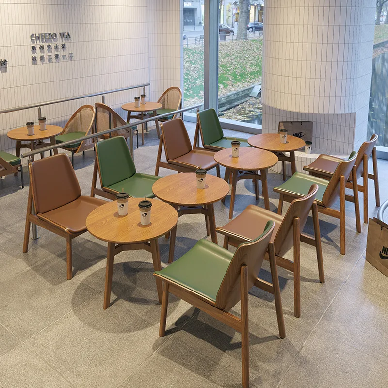 Modern Factory Wholesale Restaurant Furniture Dining Sofa Set Cafe Dinning Table and Chair Set bar Club Booth Sofa Rattan Chair - Image 4