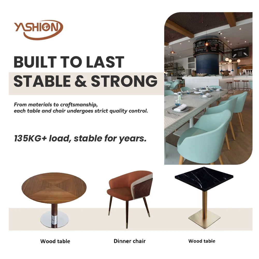 Durable Industrial Wood Cafe Restaurant Furniture Bistro Table Set Canteen Booth Seating Sofa - Image 6