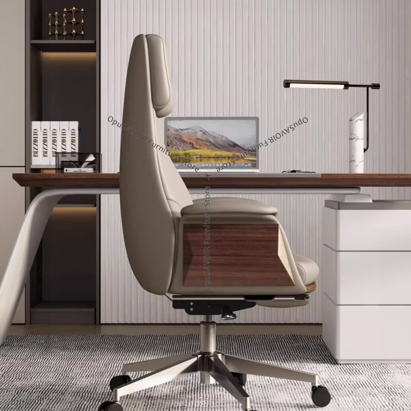 Genuine Leather Executive Office Chair - Reclining Ergonomic Computer Desk Chair with Lumbar Support for Home and Business JT40 - Image 6