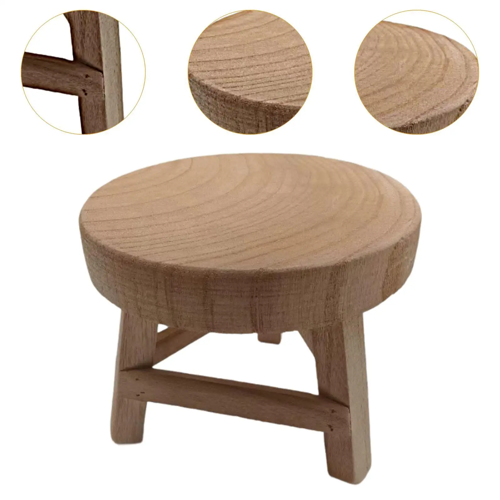 Wooden Stool for Plant Pedestal Rustic Display Stand Indoor Outdoor Plant Stool for Office Bonsai Garden Desktop Home Decoration - Image 5