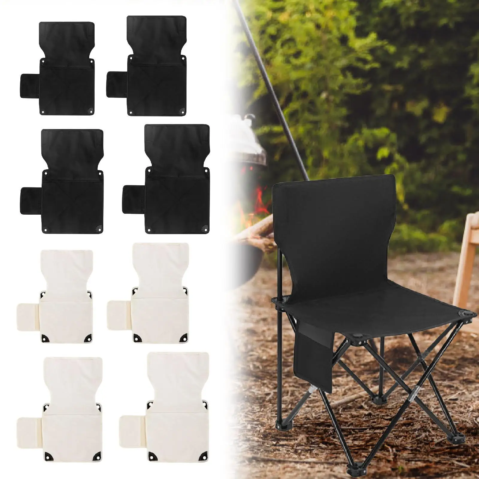 Folding Chair Replacement Fabric Outdoor Breathable with Side Pocket Seat Top Replaces for Patio Lawn Garden Camp Chair Beach - Image 4