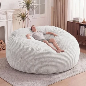 Oversized Couch with Removable Cover, Soft Plush Bean Bag Chairs for Adults and for Kids