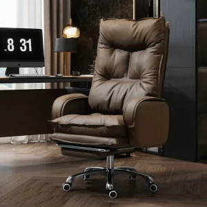 Ergonomic Office Furniture Chair with Latex Cushion PU Leather Executive Desk Chair Adjustable Swivel Chair Home Office