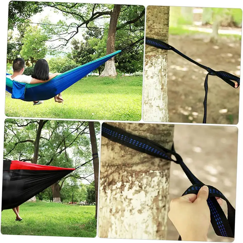 2Pcs High Bearing Capacity Hammock Straps 600lbs Breaking Strength Polyester Hammock Belt Rope 5 Ring Correias De Poliéster - Image 2