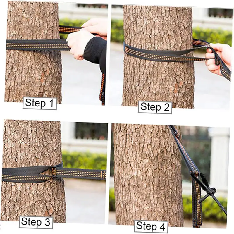 2Pcs High Bearing Capacity Hammock Straps 600lbs Breaking Strength Polyester Hammock Belt Rope 5 Ring Correias De Poliéster - Image 5