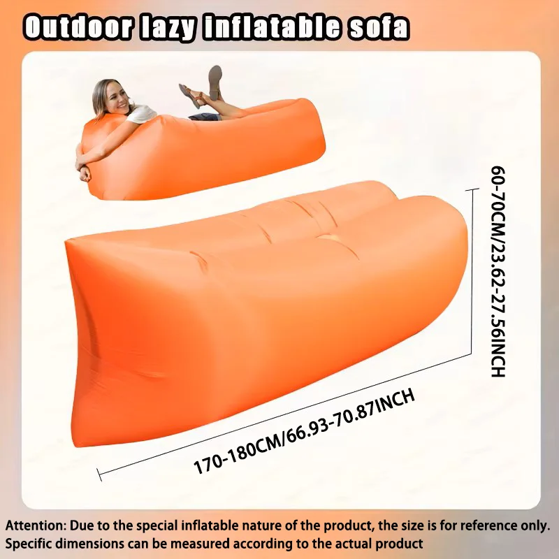 Single Person Lazy Inflatable Sofa Portable Outdoor Beach Air Sofa Bed Folding Camping Sleeping Bag for Comfortable Rest - Image 2