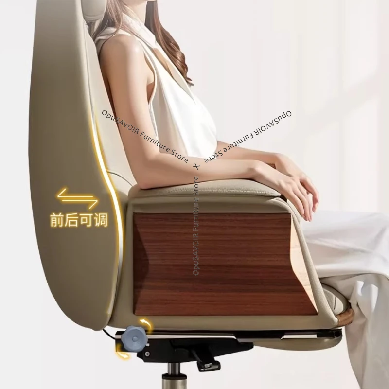Genuine Leather Executive Office Chair - Reclining Ergonomic Computer Desk Chair with Lumbar Support for Home and Business JT40 - Image 2
