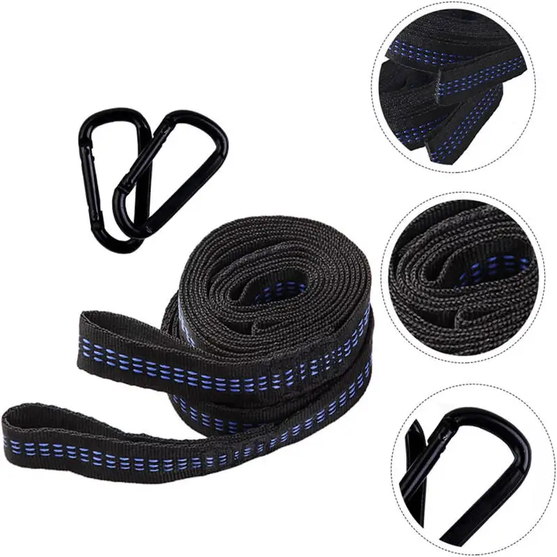 2Pcs High Bearing Capacity Hammock Straps 600lbs Breaking Strength Polyester Hammock Belt Rope 5 Ring Correias De Poliéster - Image 6