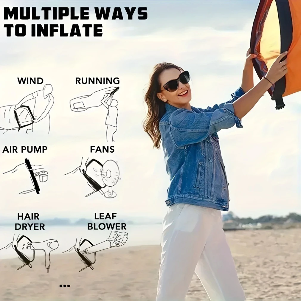 Single Person Lazy Inflatable Sofa Portable Outdoor Beach Air Sofa Bed Folding Camping Sleeping Bag for Comfortable Rest - Image 3