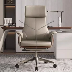 Genuine Leather Executive Office Chair - Reclining Ergonomic Computer Desk Chair with Lumbar Support for Home and Business JT40