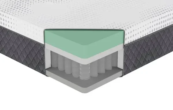 12' Full MattrGreen Tea Gel-Infused Memory Foam Hybrid Mattress, Plush Foam Pocket Coils, Mattrin a - Image 6
