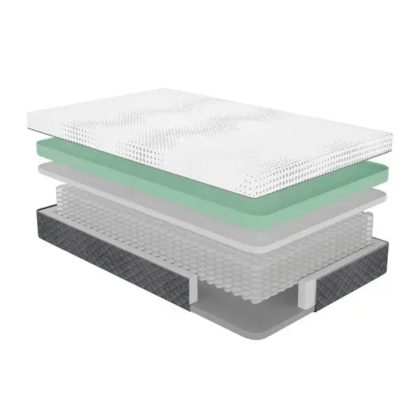 12' Full MattrGreen Tea Gel-Infused Memory Foam Hybrid Mattress, Plush Foam Pocket Coils, Mattrin a - Image 4