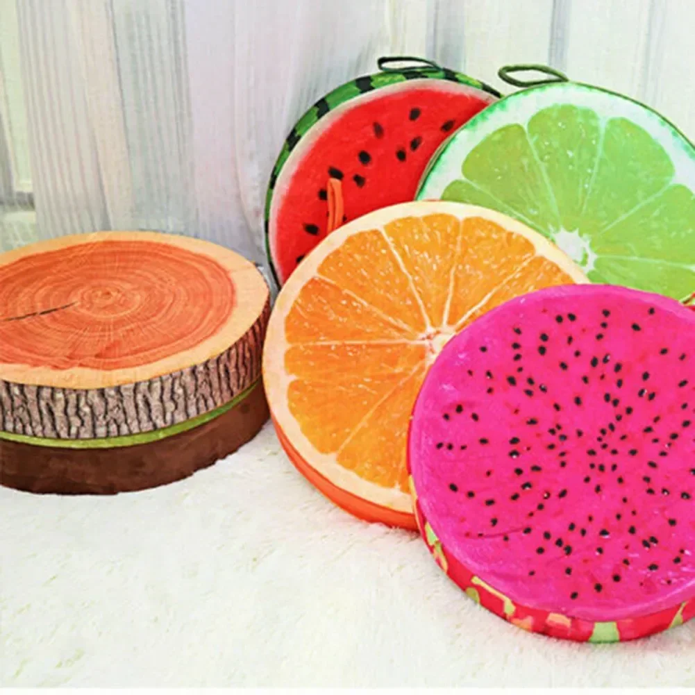 Cartoon Fruits Print Round Bar Chair Cushion Cover Anti-Slip Seat Cushion Slipcover Soft Stool Cushion Covers Slipcover - Image 5